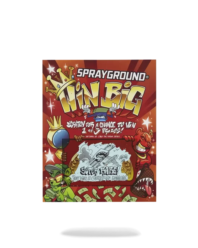 SPRAYGROUND SCRATCH OFF PLAYING CARD – WIN A BACKPACK, MONEYBEAR OR LUGGAGE!