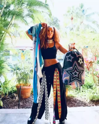 STAR RACER A.I.7 SANDFLOWER COLLAB BEADED BACKPACK