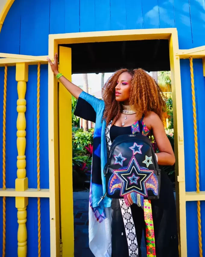 STAR RACER A.I.7 SANDFLOWER COLLAB BEADED SAVAGE BACKPACK STAR RACER A.I.7 SANDFLOWER COLLAB BEADED SAVAGE BACKPACK