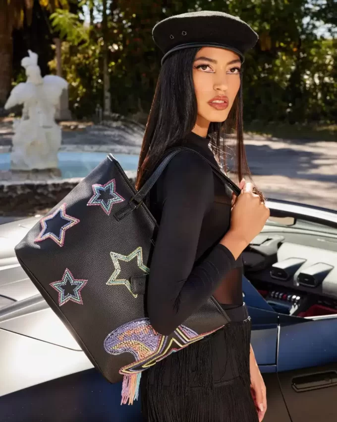 STAR RACER A.I.7 SANDFLOWER COLLAB BEADED TOTE