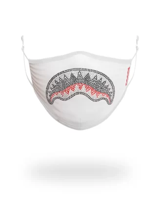 TRINITY DIAMOND SHARK (WHT) POLYESTER FACE MASK