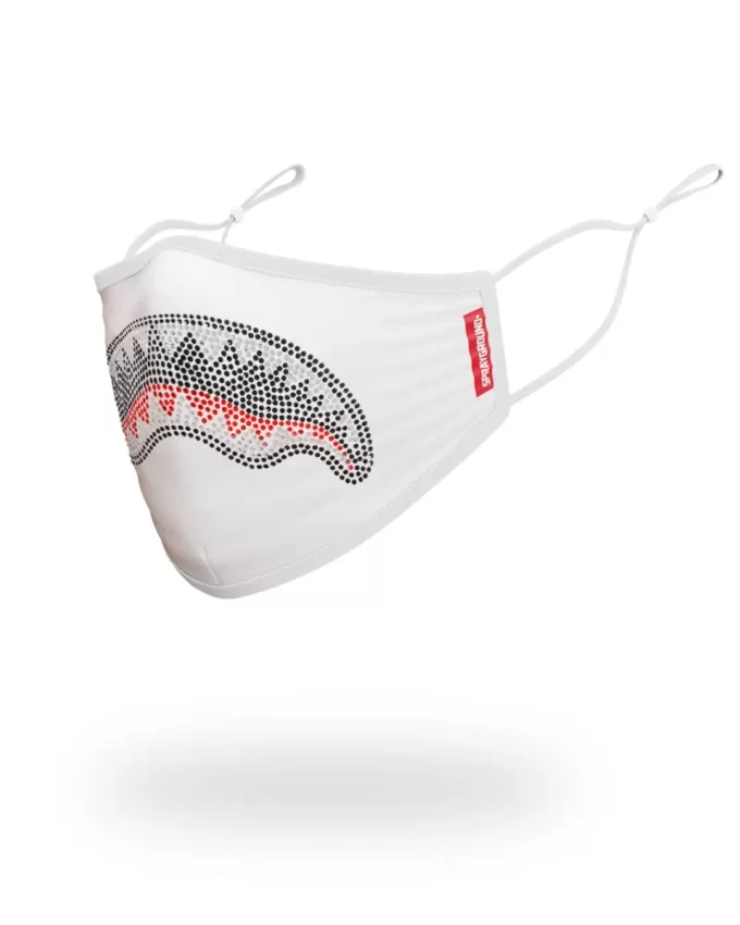 TRINITY DIAMOND SHARK (WHT) POLYESTER FACE MASK